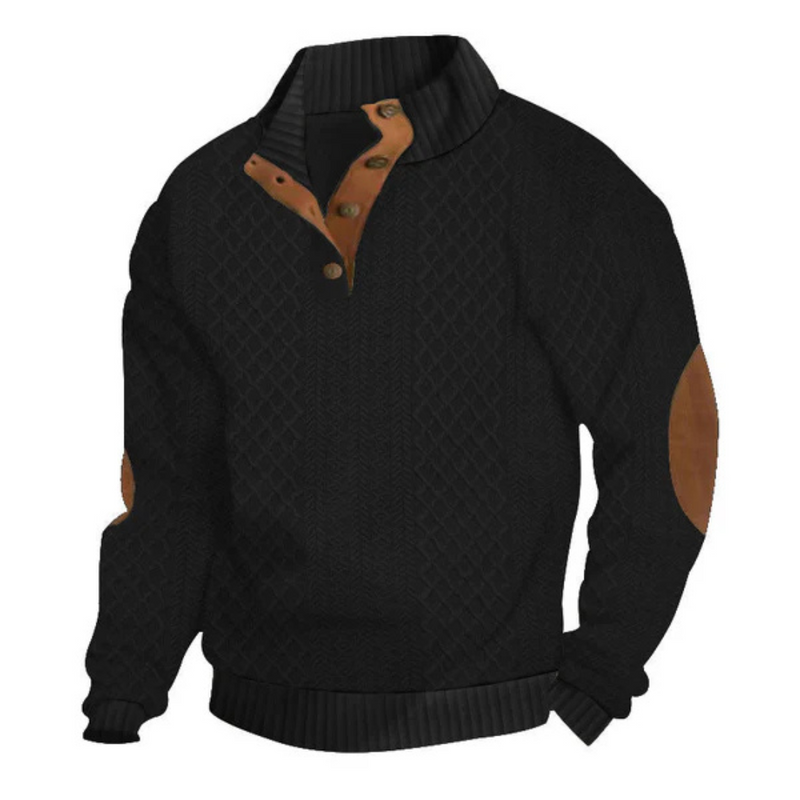 Jersey Informal de Manga Longa com Cotoveleiras para Homem